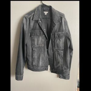 Mens H&M DIVIDED faded black denim jacket